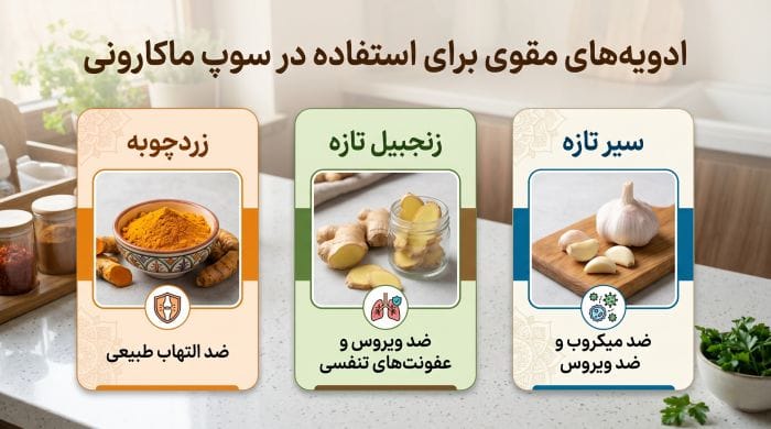 ادویه‌های مقوی برای طرز تهیه سوپ ماکارونی