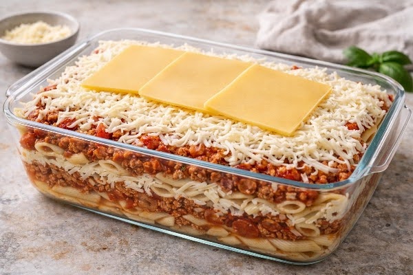 Pasta Layering for coocking pasta in the Microwave