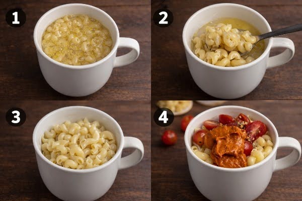 Cook Microwave Mug Pasta Steps