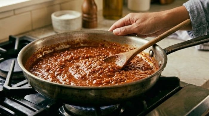 سس بلونز آماده و پخته شده در ماهیتابه