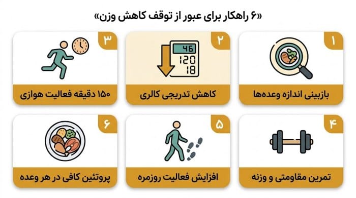 اینفوگرافیک از دلایل توقف کاهش وزن