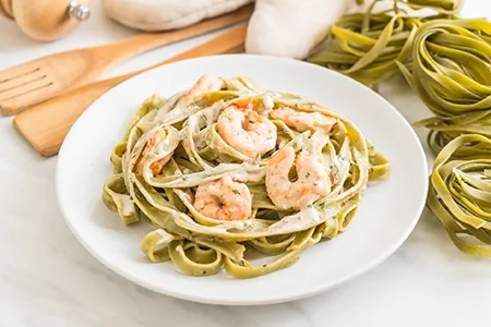 Fettuccine Pasta with Pesto