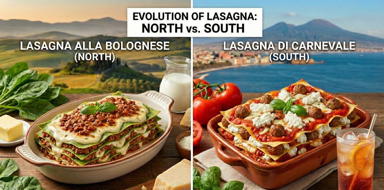 تفاوت لازانیا در بولونیا و ناپل