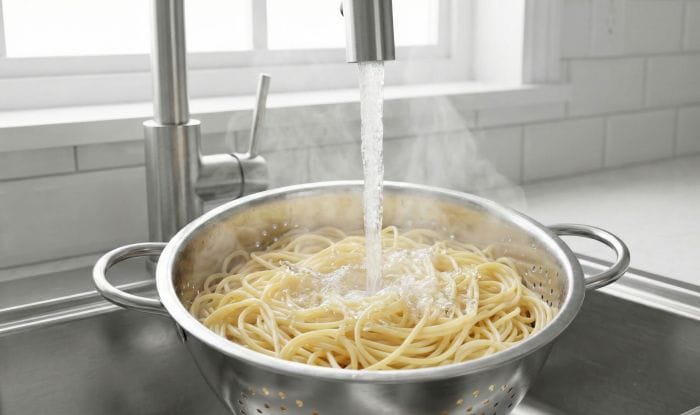 آبکش کردن ماکارونی