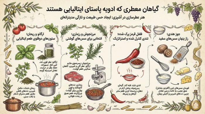 بهترین ادویه‌ ها برای پاستای ایتالیایی