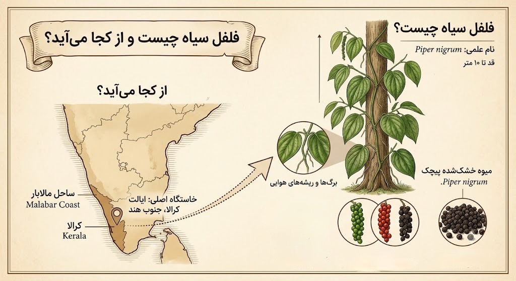 فلفل سیاه چیست و از کجا میآید