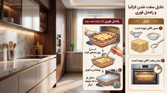 روش‌های جلوگیری از سفت شدن لازانیا با مرغ ریش ریش