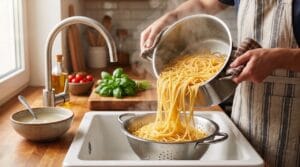 چگونه ماکارونی را آبکش کنیم