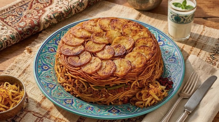 Persian Macaroni with Potato Tahdig